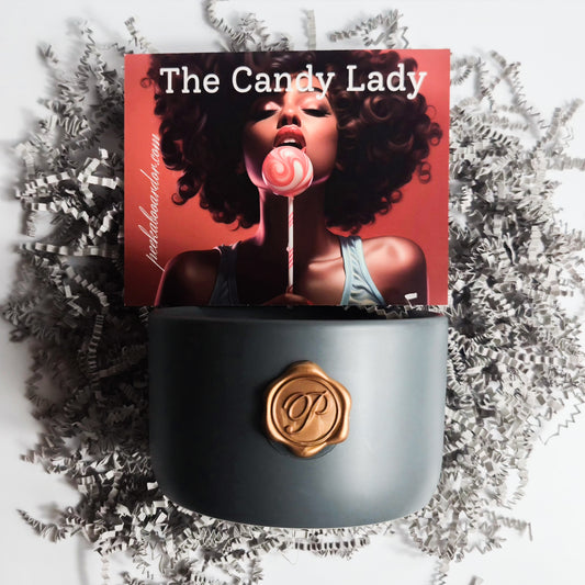 The Candy Lady Role Playing Persona Candle -Scent: Bom Bom