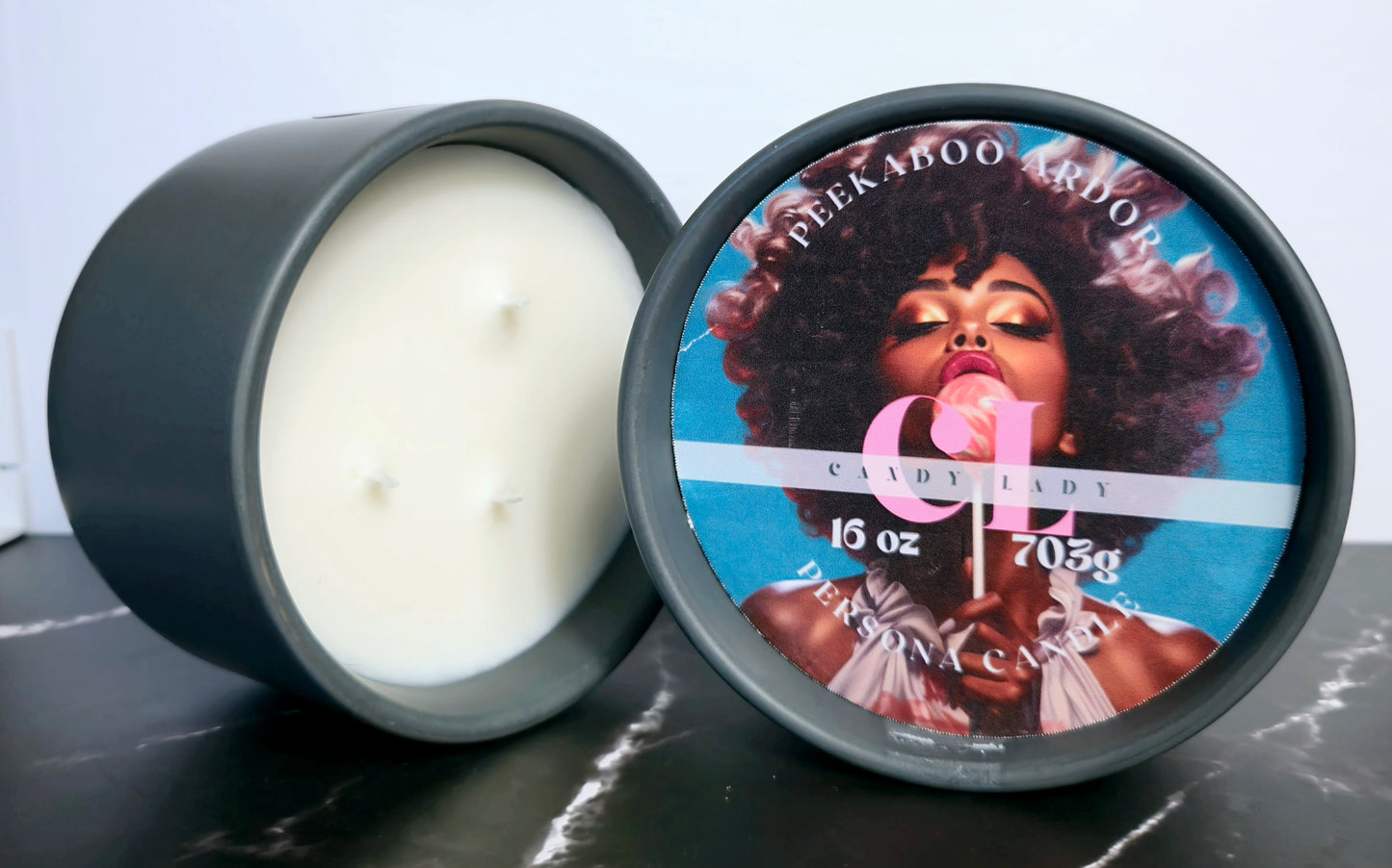 The Candy Lady Role Playing Persona Candle -Scent: Bom Bom