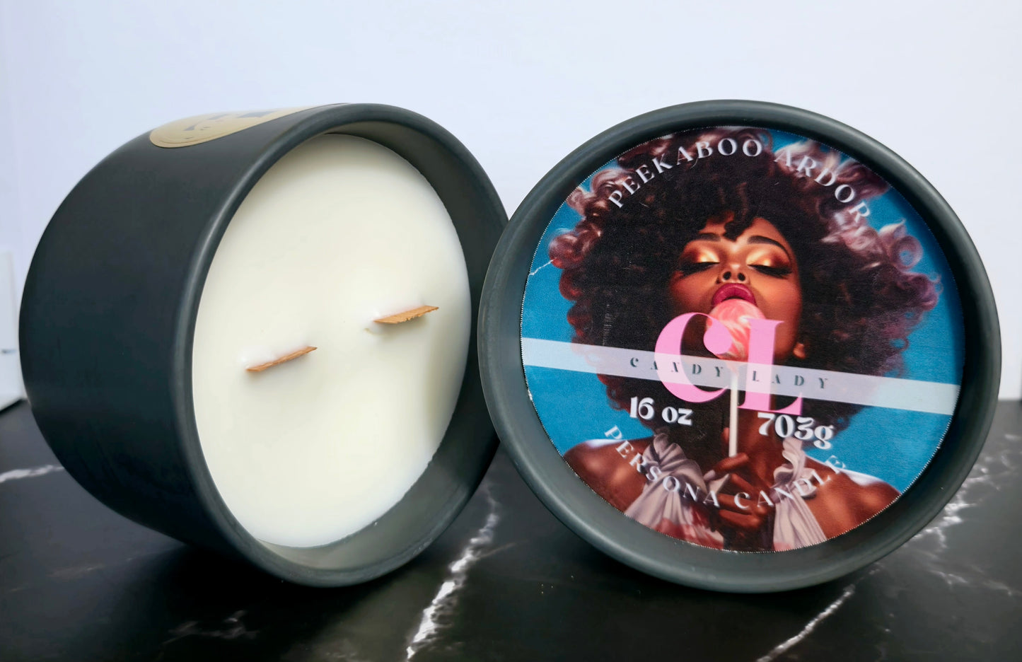 The Candy Lady Role Playing Persona Candle -Scent: Bom Bom